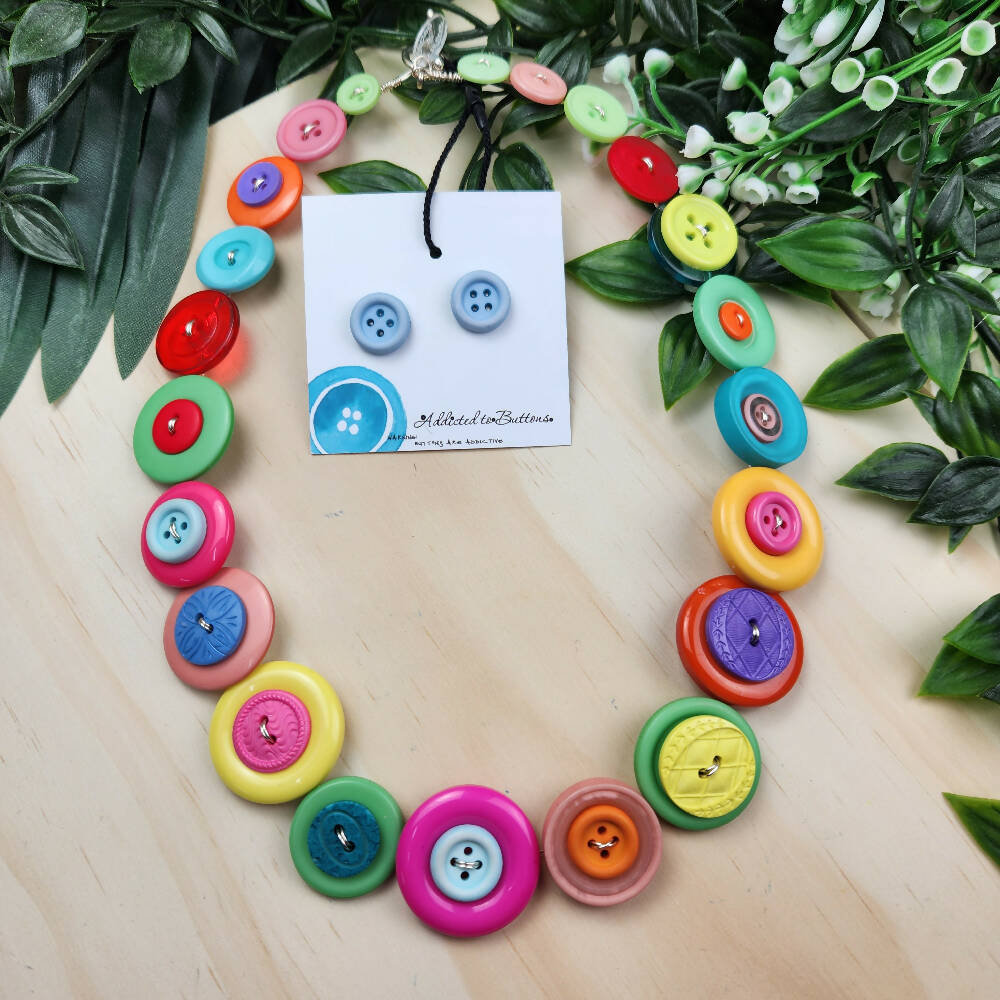Button necklace rainbow Candy (5)