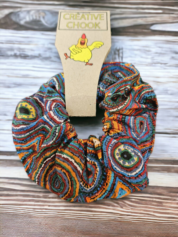 Handmade Australian Indigenous Design Hair Scrunchie