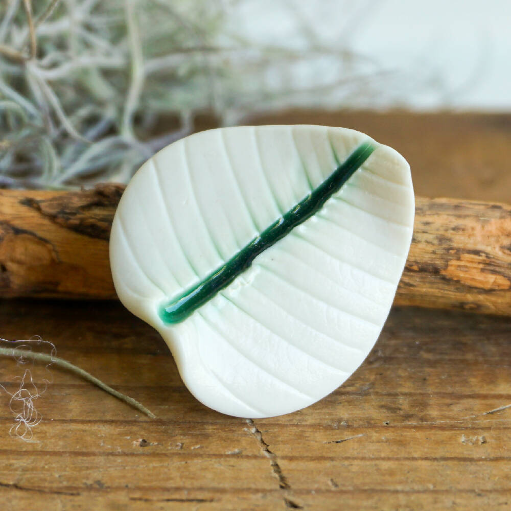 Porcelain Leaf Brooch