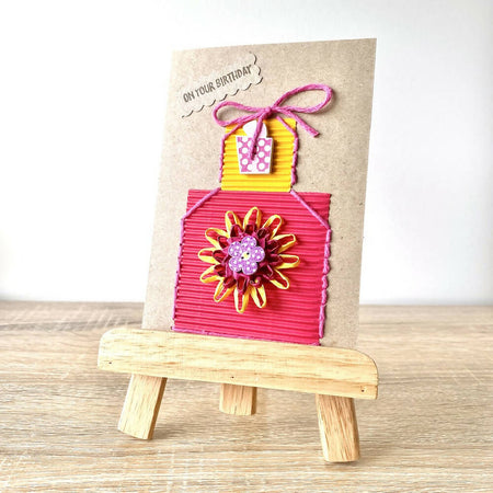 Greeting Card Birthday Flower Handmade Recycled