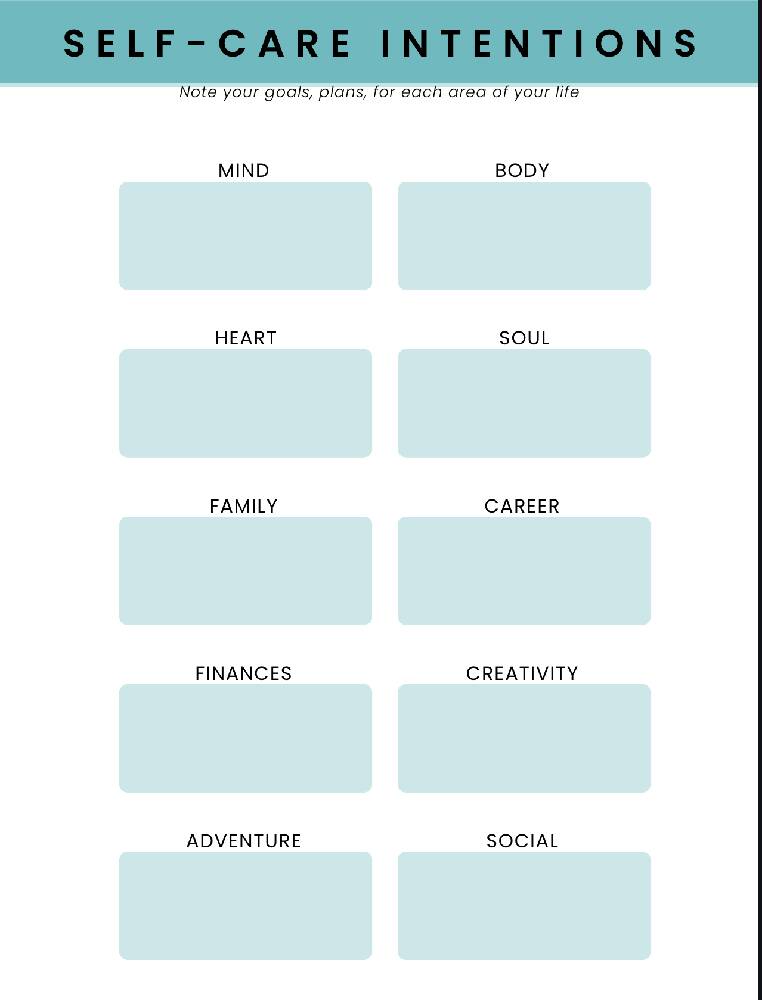 Self-Care Planner, Tracker and Workbook (digital)