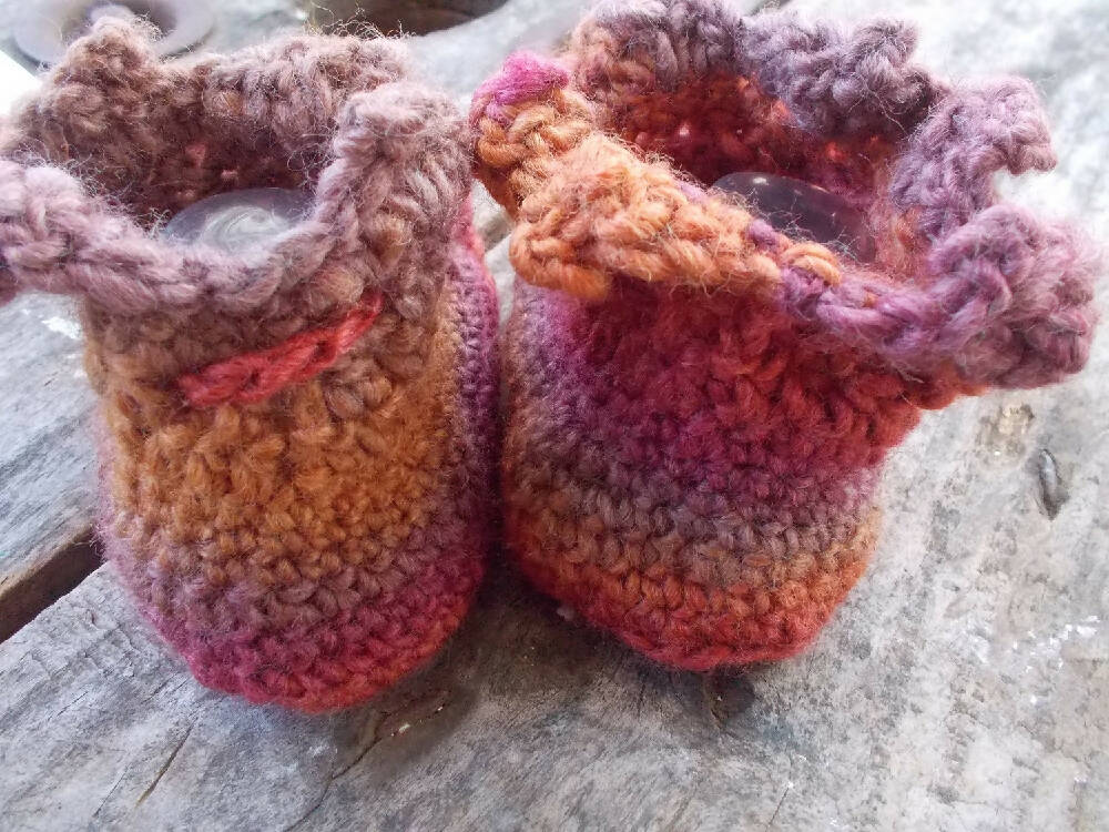 crochet baby boots made from wool/soy yarn On Sale!!!