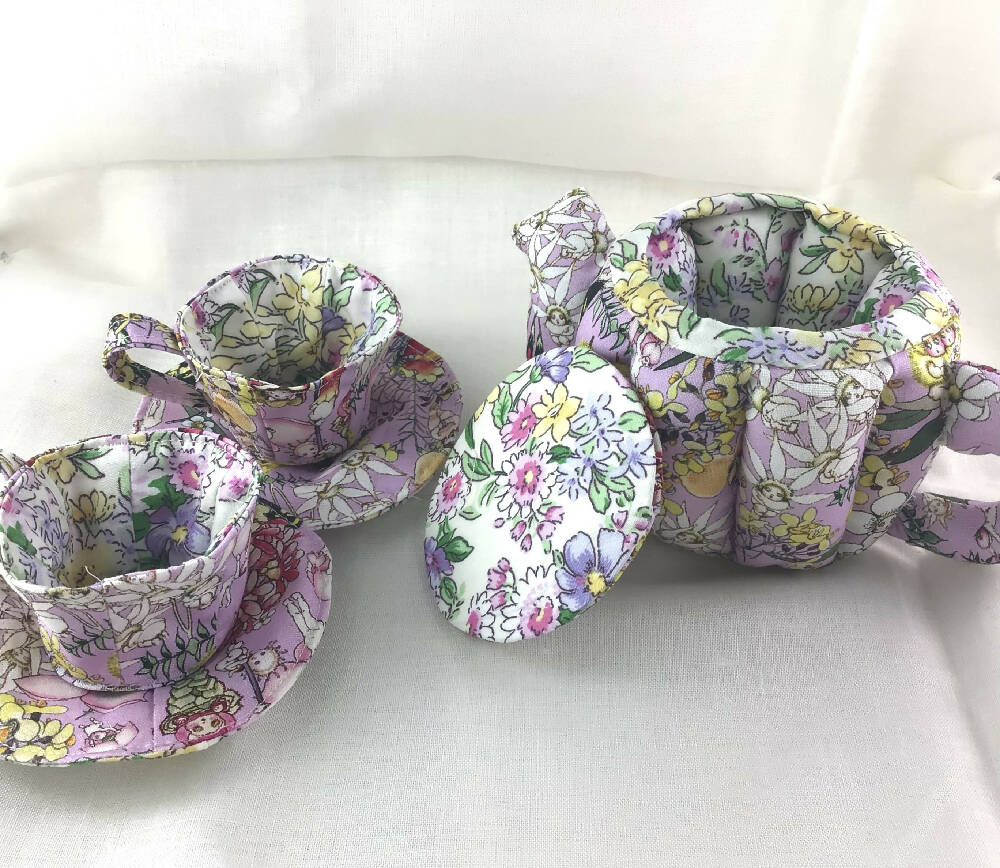 My First Teaset Mauve Gumnut Babies