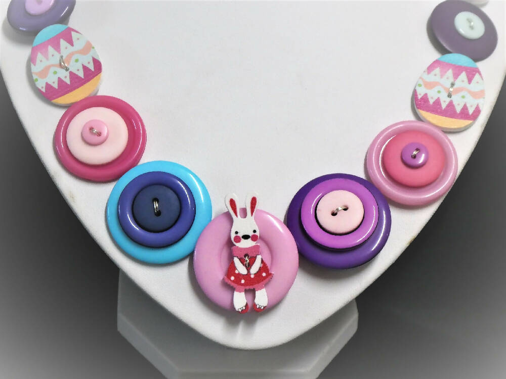 Easter Bunny necklace - Pink Bunny