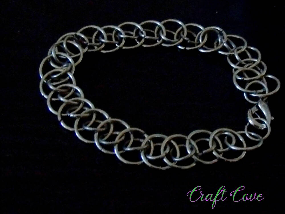 Bracelet made with chainmail technique Dragontail