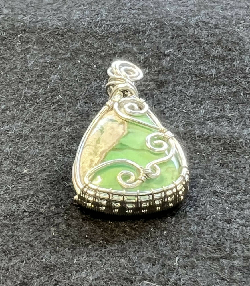 Wire-Wrapped Variscite Pendant