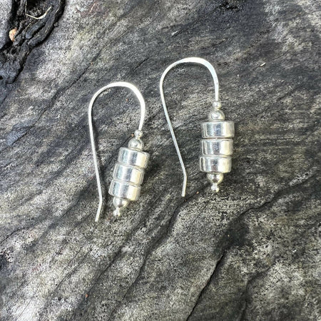 Hand hammered boho stirling silver minimalist earrings