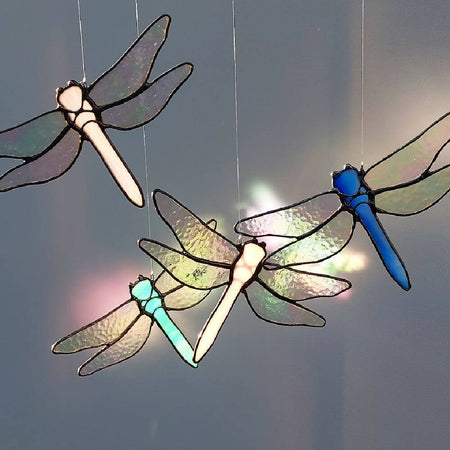 Dragonfly suncatcher, stained glass hanging dragonfly