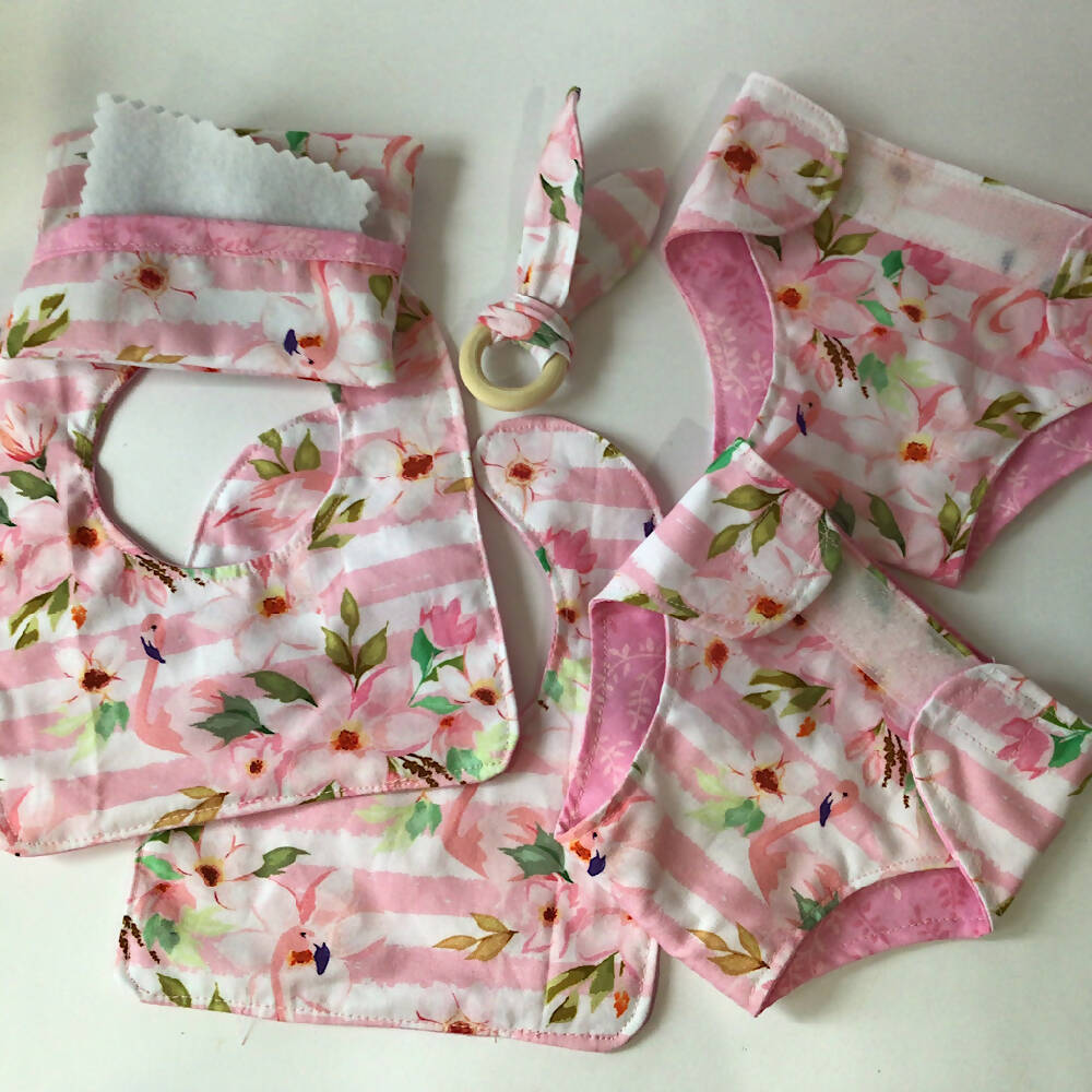 Nappy Bag and accessories for Baby Doll - pink flamingo #1