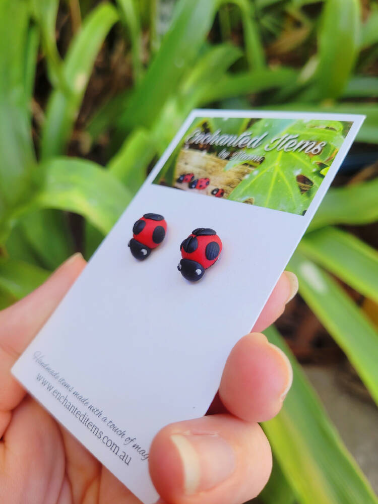 Ladybird stud earrings