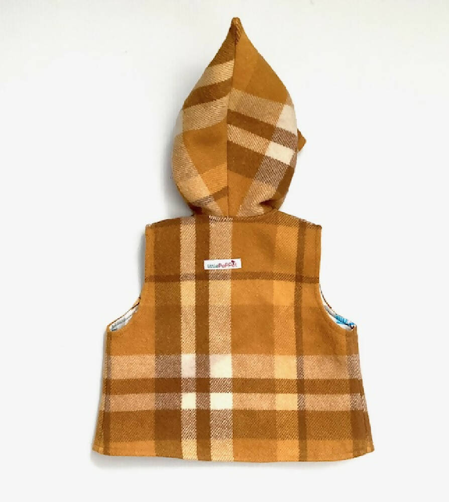 Upcycled Blanket Vest with Cosy Hood