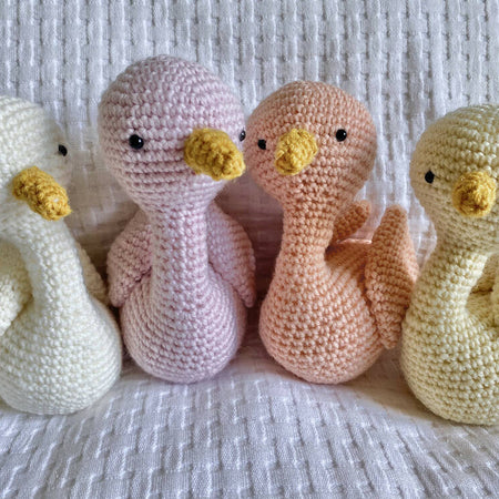 Swans - crocheted toy