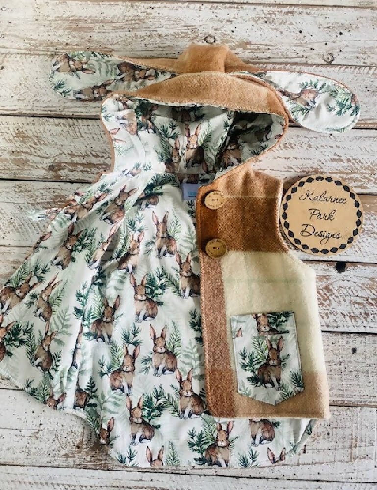 Easter Vintage Wool Blanket Upcycled Vest Size 1