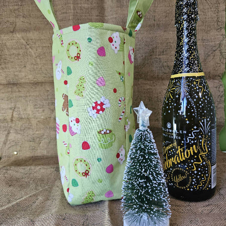 Green Eco-Friendly Reusable Christmas Themed Gift Bag