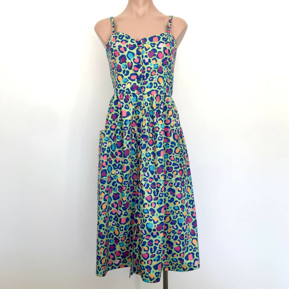 Odette Sun Dress - Neon Leopard