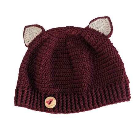 Toddler Beanie with animal ears wool