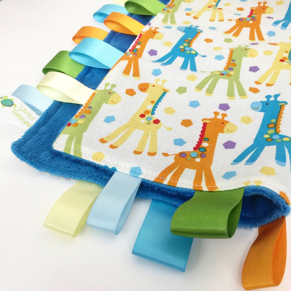 GIRAFFES ALL OVER Security Blanket Taggie / Taggy Toy Comforter