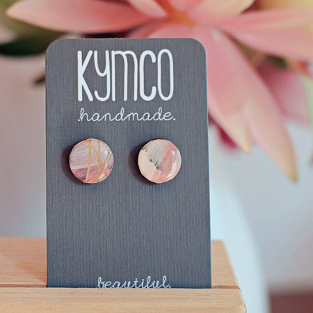 Dreams Collection | Resin Studs Earrings| Pink Gold