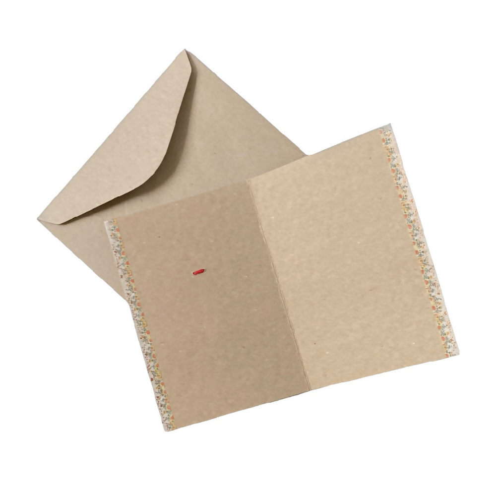 Handmade Greeting Card Flower Celebration Recycled