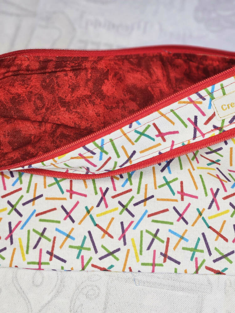 Handmade Pick Up Stix Double Zippered Pencil Case