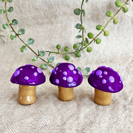 'Jessica' polymer clay toadstool house plant companions