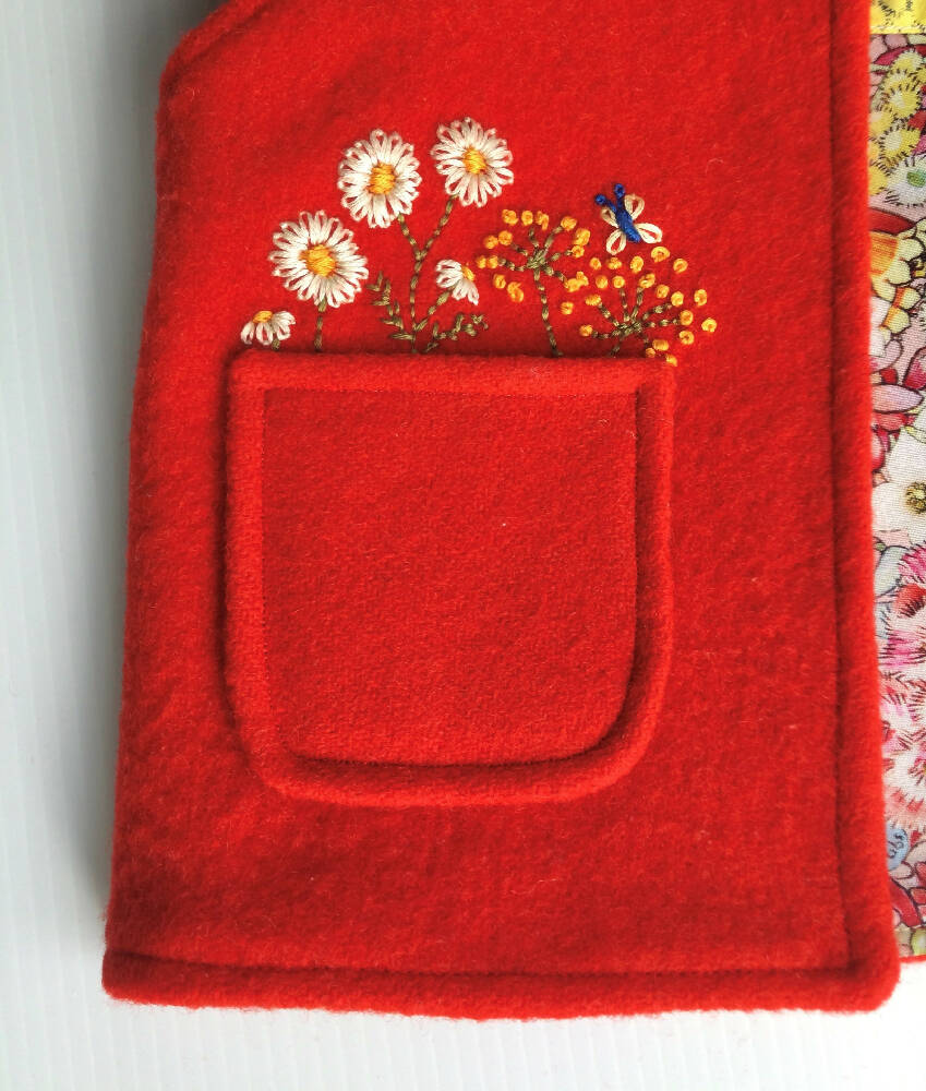 Upcycled Woollen Vest with Hand Embroidery