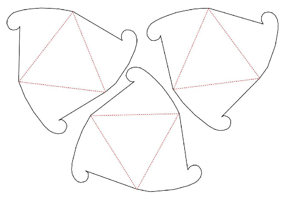 Digital Triangle shaped gift box.