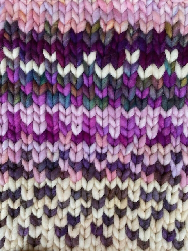 Hand Knitted Rainbow Cowl Peruvian Chunky Merino Staceysknitwits 008