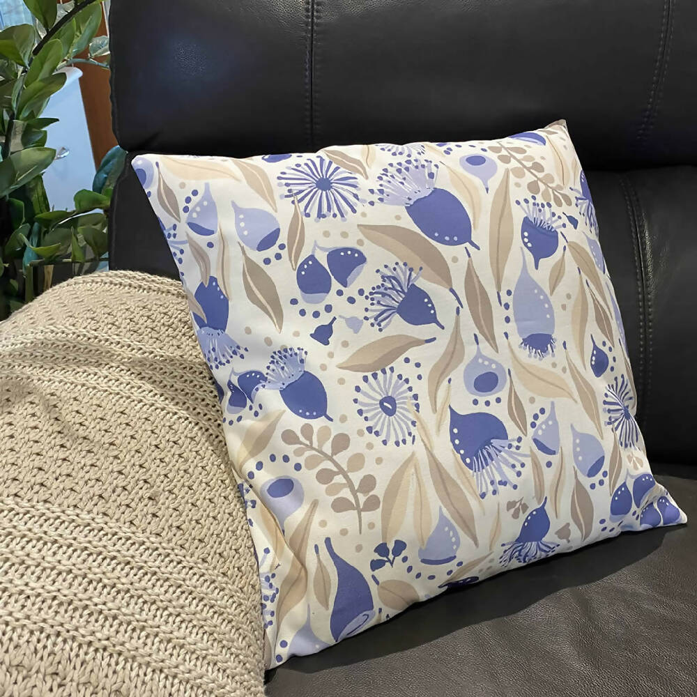 Cushion Cover Hampton style Australian Floral in Country Blue