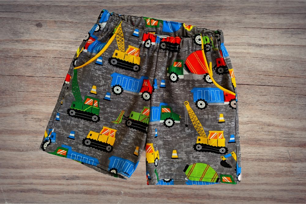 Boys Grey Shorts with Pockets - 'Construction'