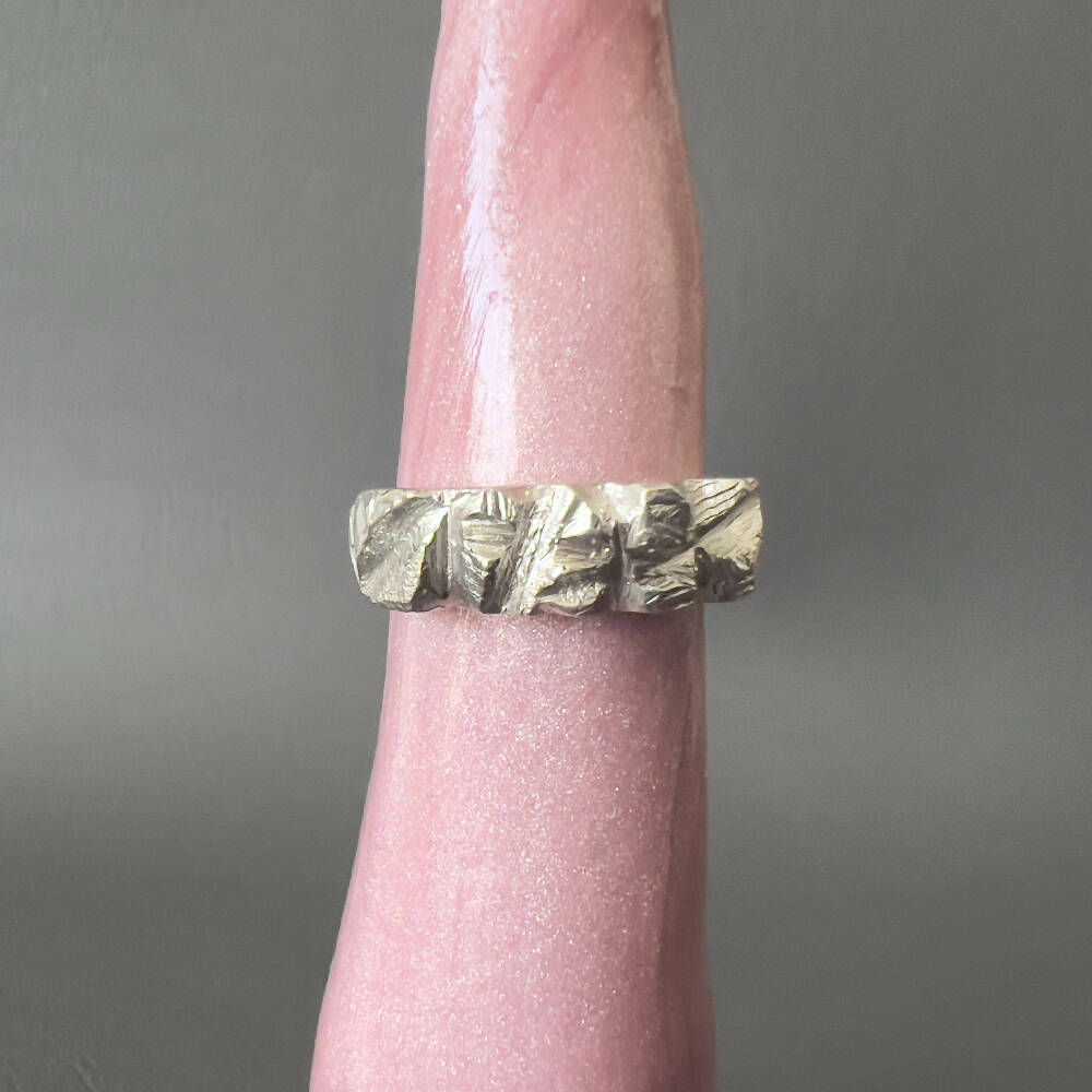 Textured Solid Sterling Silver Ring