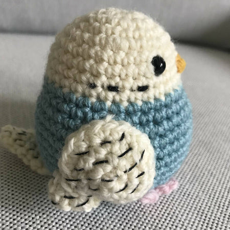 Small Blue Budgerigar - crocheted toy