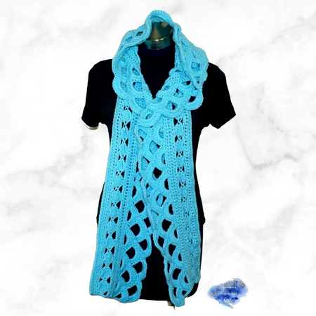 Hooded scarf crochet handmade lace
