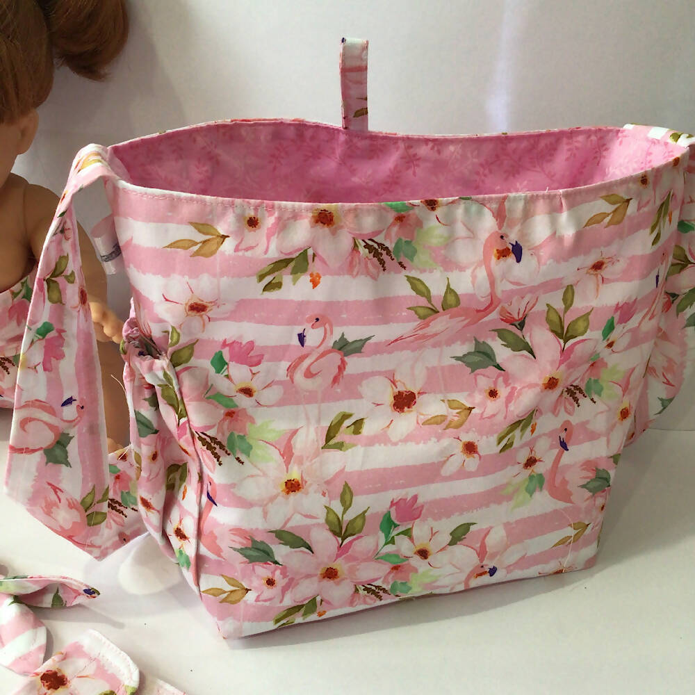 Nappy Bag and accessories for Baby Doll - pink flamingo #1