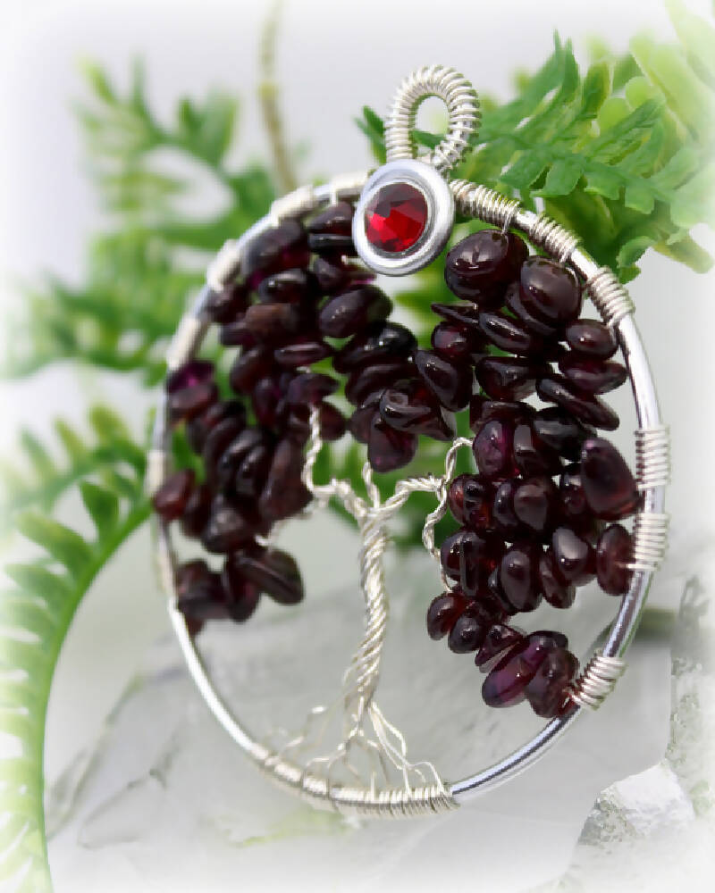 Tree of Life Birthstone January Garnet