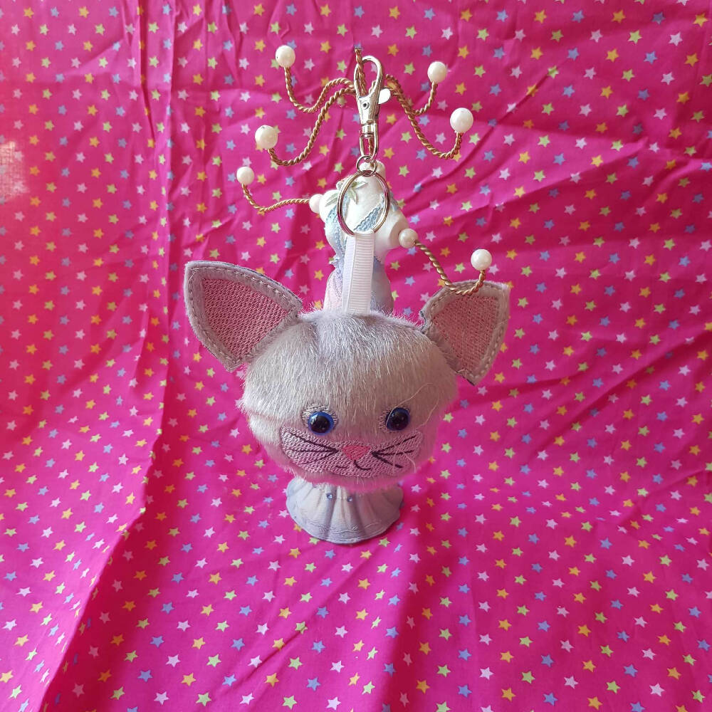 Cat Fluffy Puff Keyring