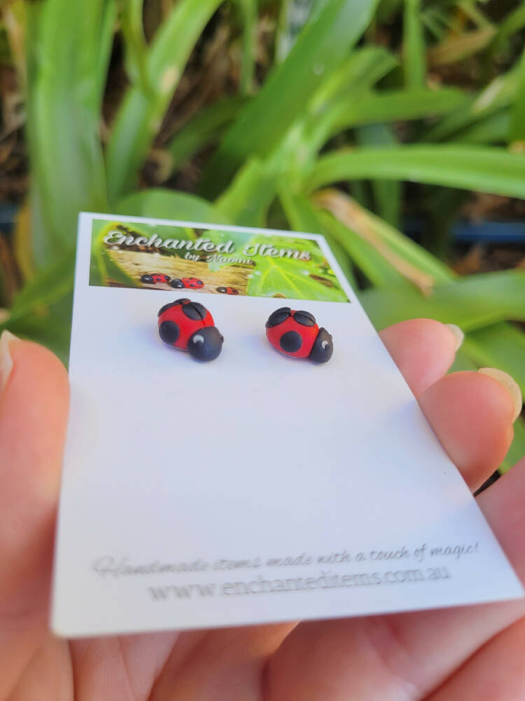 Ladybird stud earrings