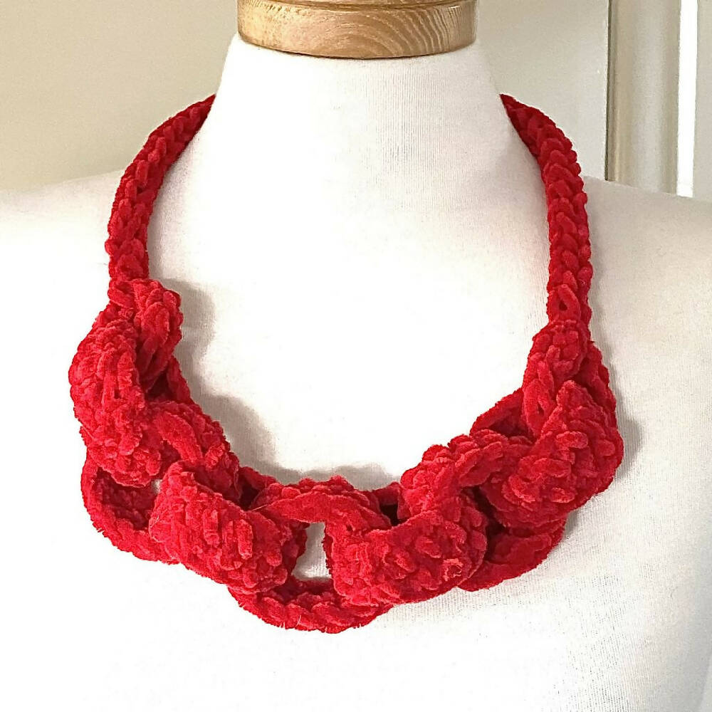 Handmade lightweight crochet necklace