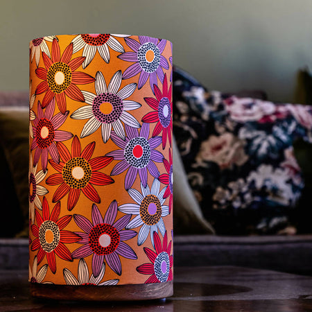 Handmade Cylinder Table Lamp - Pepper Daisies