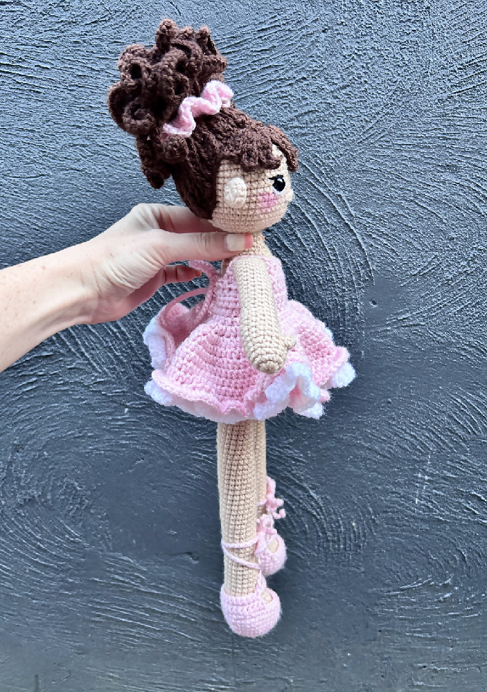 Knitted ballerina doll on sale