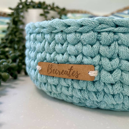 Crochet handmade basket - Seafoam midi-medium