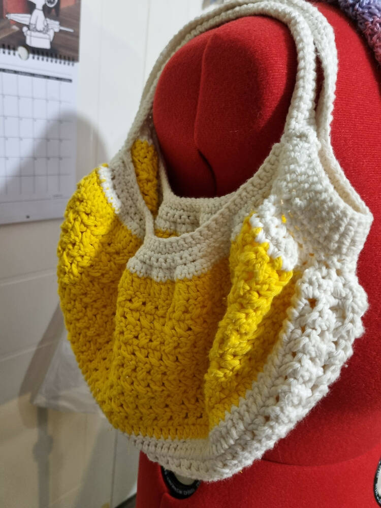 Eco-Friendly Yellow/White Market/Shopping Bag