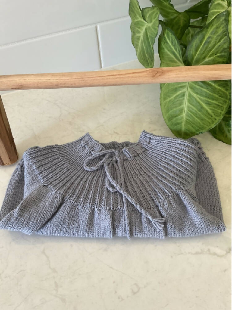 Circular Yoke Top in Grey, Size is 12 months