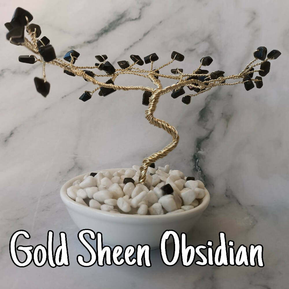 Gold Sheen Obsidian Mini Gem Tree already made