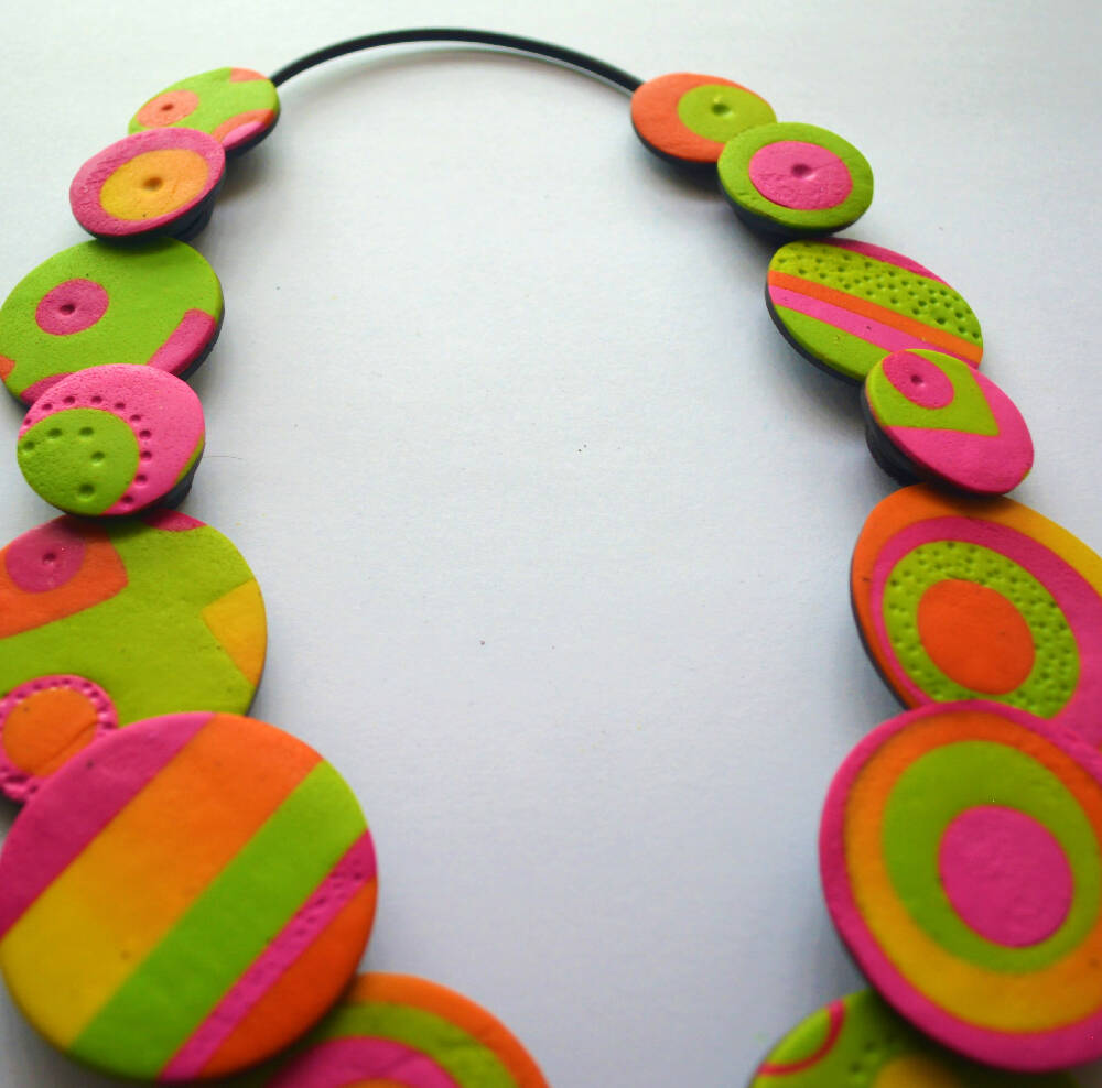 Fluoro Disks Necklace