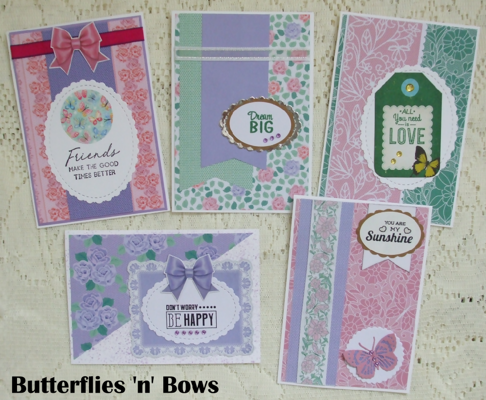 Assorted Paper-crafted Blank Cards / Notecards - Sets of 5