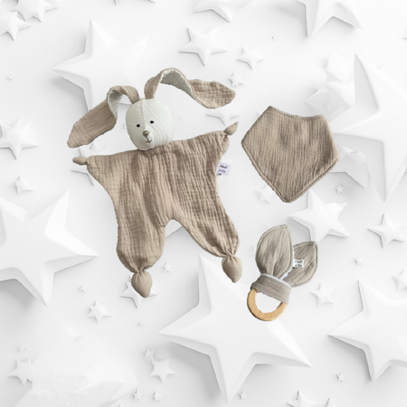 Baby Bunny Comforter, Bib & Bunny Ears Teether Set