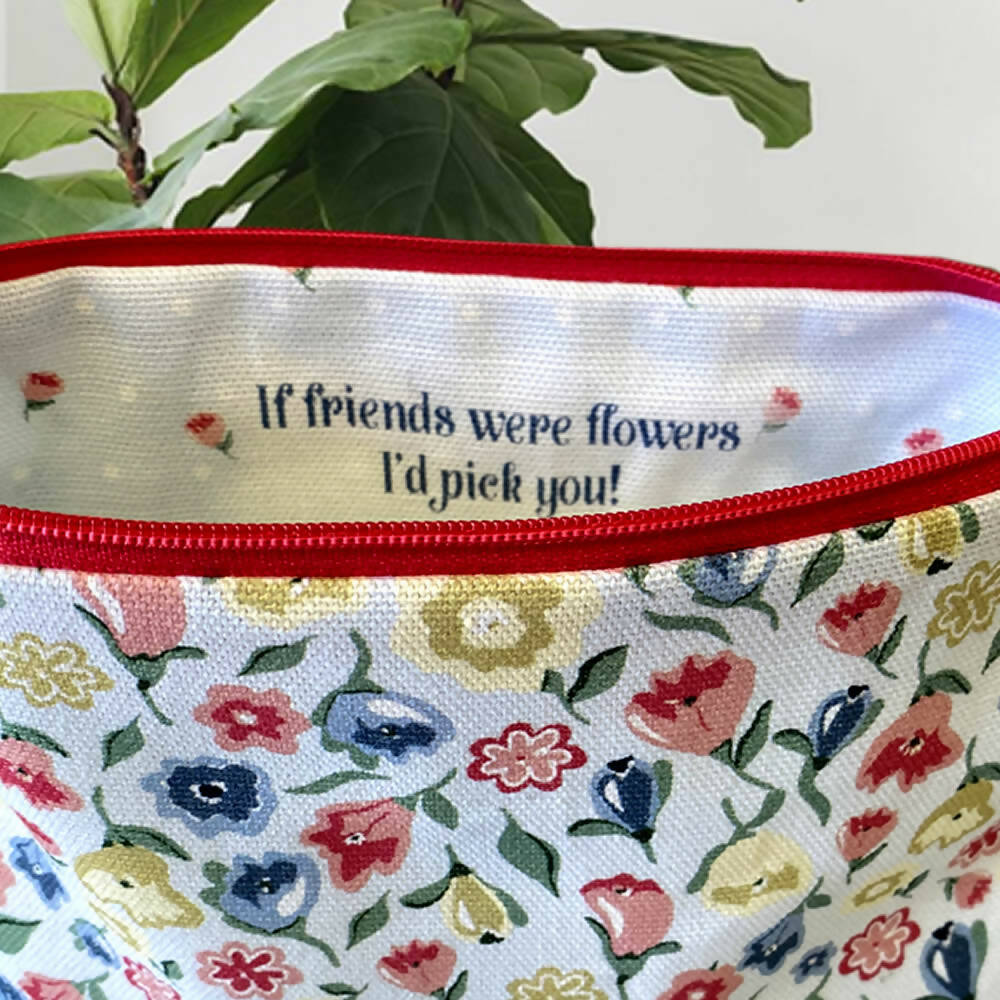 Zipper Purse - Liberty Inspired Floral print with secret message inside #19