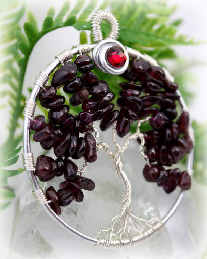 Tree of Life Birthstone January Garnet