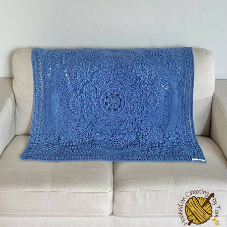 Denim ‘Baby Arcadia’ Heirloom Handmade Baby Blanket 100% Acrylic